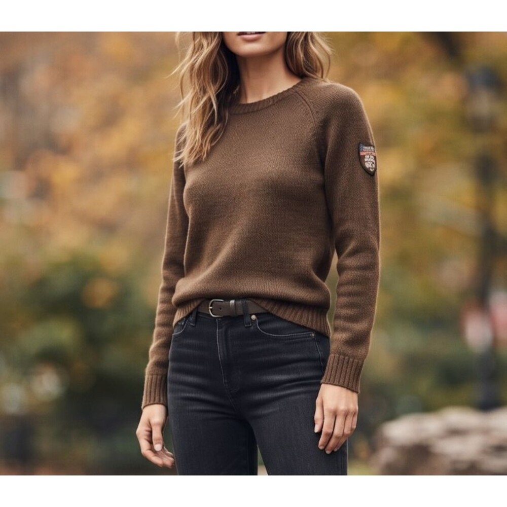 The North Face Brown Sweater Wool Blend Crewneck Medium Gorpcore Quiet Luxury